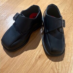 Elegant Black Kids Dress Shoes with Buckle